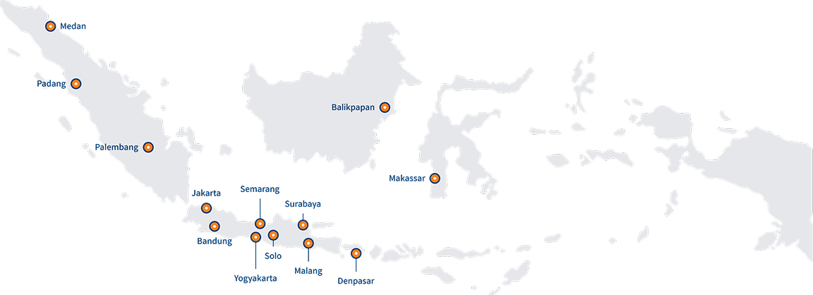 Office location map in Indonesia