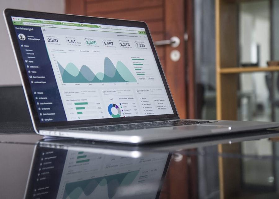 Dashboard pelacakan laporan yang aman pada layar laptop